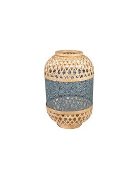 Lâmpada de mesa Romimex Azul Natural Metal Bambu 26 x 38 x 26 cm