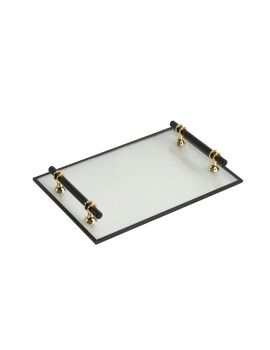 Bandeja Romimex Transparente Dorado Metal Vidrio 31 x 4 x 20 cm