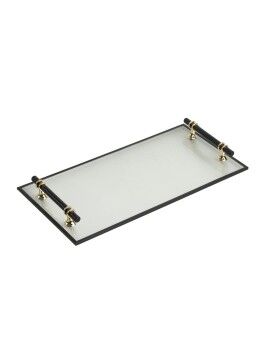 Bandeja Romimex Transparente Dorado Metal Vidrio 40 x 4 x 20 cm