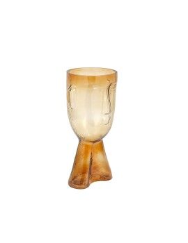 Vaso Romimex Âmbar Vidro Face 16 x 32 x 16 cm