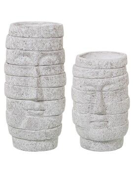 Conjunto de 2 Vasos Alexandra House Living Granito Cerâmica 14 x 27 x 28 cm (2 Peças)