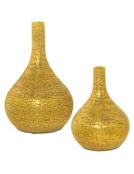 Conjunto de 2 Vasos Alexandra House Living Dourado Cerâmica 24 x 45 x 39 cm (2 Peças)