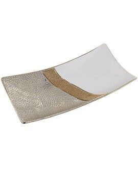 Centro de mesa Alexandra House Living Branco Dourado Prateado Cerâmica 9 x 37 x 18 cm