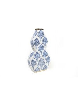 Florero Romimex Azul Blanco Azul/Blanco Porcelana 20 x 38 x 8 cm