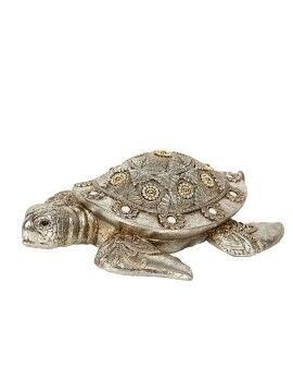 Figura Decorativa Romimex Plateado Resina Tortuga 25 x 8 x 21 cm