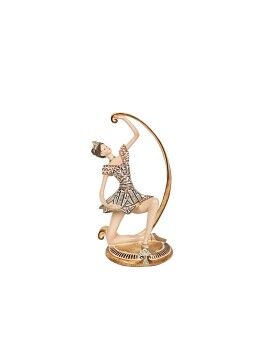 Figura Decorativa Romimex Dourado Resina Bailarina 14 x 26 x 11 cm