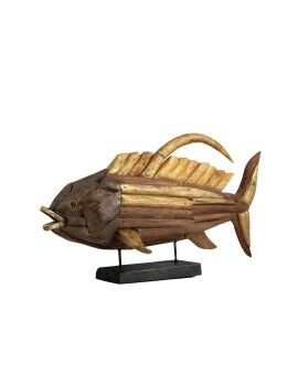 Figura Decorativa Romimex Dourado Madeira Peixe 80 x 50 x 20 cm