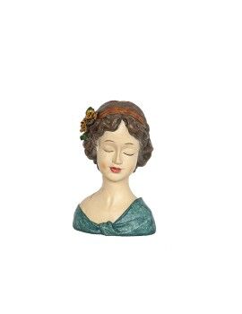 Busto Romimex Multicolor Resina Lady 20 x 29 x 17 cm