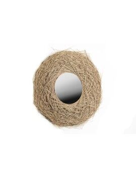 Espelho de parede Romimex Nest Natural Rotim 80 x 20 x 80 cm Redondo