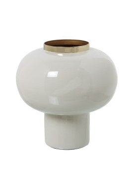 Vaso Alexandra House Living Branco Dourado Metal 18 x 18 x 19 cm