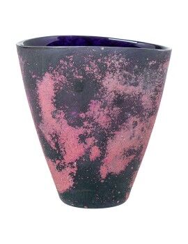 Vaso Alexandra House Living Cinzento Cor de Rosa Cristal 28 x 46 x 23 cm