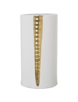 Vaso Alexandra House Living Branco Dourado Cerâmica 16 x 16 x 29 cm