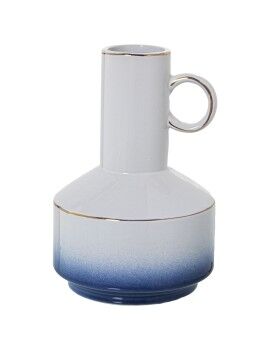 Vaso Alexandra House Living Azul Branco Cerâmica 15 x 16 x 23 cm Com pega