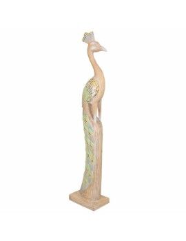 Figura Decorativa Alexandra House Living Yute Madera Vidrio Pavo real 106 x 15 x 22 cm