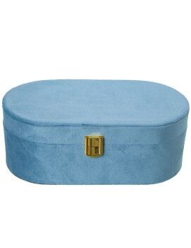 Caja-Joyero Alexandra House Living Azul Textil 26 x 10 x 13 cm