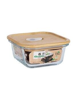 Lancheira Quttin 104724 Bambu 18 x 18 x 7,2 cm 1,1 L Vidro de Borosilicato