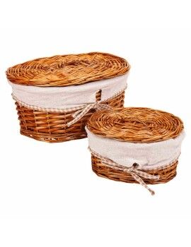 Caixas de arrumação Alexandra House Living Natural vime Madeira de salgueiro 20 x 14 x 10 cm 23 x...