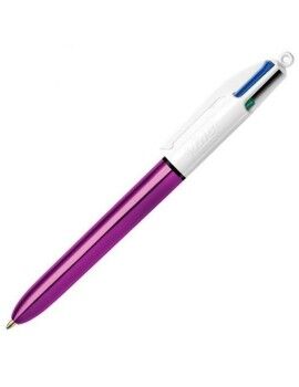 Bolígrafo Bic Shine Silver Blanco (12 Piezas)