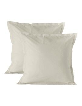 Funda de almohada HappyFriday BASIC Beige 60 x 60 cm (2 Unidades)