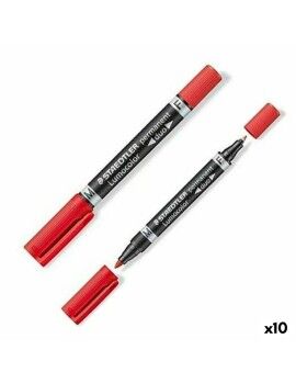 Rotulador permanente Staedtler Lumocolor 348 Doble Rojo (10 Unidades)