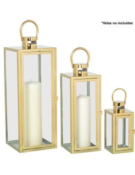 Lanternas Alexandra House Living Dourado Aço 10 x 23 x 10 cm 14 x 39 x 14 cm 18 x 49 x 18 cm...