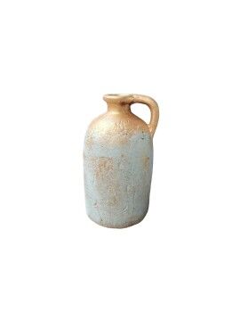 Vaso Romimex Azul Dourado Terracota Duas cores 15 x 25 x 15 cm Com pega