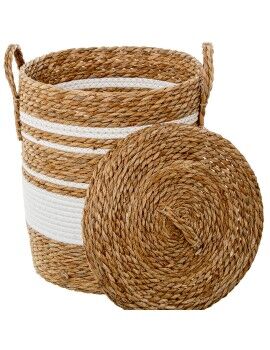 Conjunto de Cestos Alexandra House Living Castanho Madeira Rotim Fibra natural 42 x 48 x 42 cm 6...