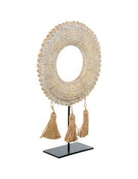 Figura Decorativa Alexandra House Living Branco Dourado Borlas 21 x 33 x 7 cm