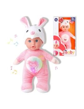 Boneco Bebé Reig 30 cm Coelho Peluche Cor de Rosa (30 cm)