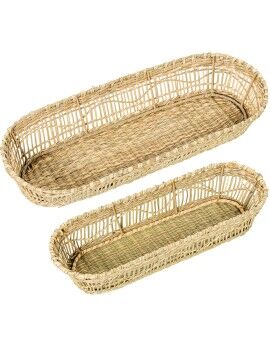 Juego de Bandejas Alexandra House Living Beige Hierba de mar 43 x 7 x 17 cm 36 x 16 x 6 cm 2 Piezas