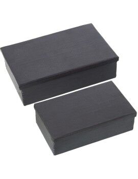 Juego de Cajas Decorativas Alexandra House Living Gris Metal 28 x 18 x 8 cm 23 x 7 x 14 cm 2 Piezas