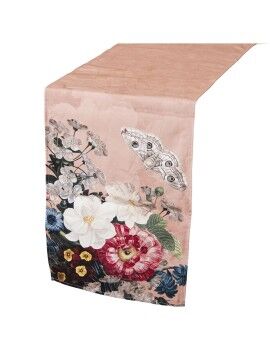 Caminho de Mesa Alexandra House Living Cor de Rosa Têxtil 33 x 180 cm Algodão Floral