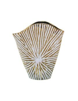 Vaso Alexandra House Living Branco Dourado Cerâmica 9 x 24 x 27 cm