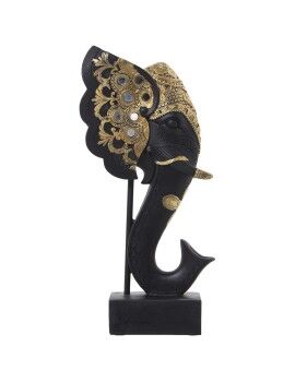 Busto Alexandra House Living Preto Dourado Plástico Elefante 13 x 20 x 36 cm