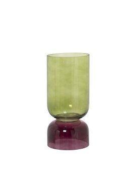 Vaso Alexandra House Living Verde Violeta Cristal 12 x 25 cm