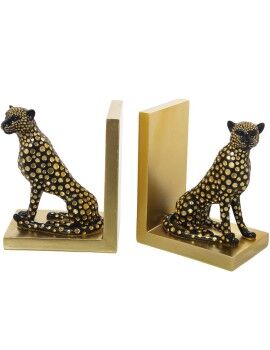 Sujetalibros Alexandra House Living Dorado Acrílico Plástico Melamina Leopardo 15 x 19 x 10 cm 2...