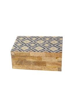 Guarda-Joias Romimex Castanho Preto Resina Madeira MDF 18 x 8 x 13 cm