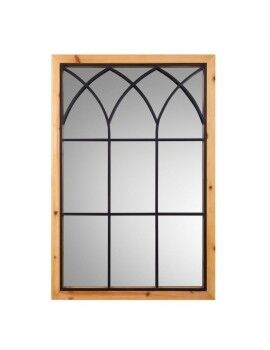 Espejo de pared Alexandra House Living Negro Metal Madera de abeto 2 x 90 x 60 cm