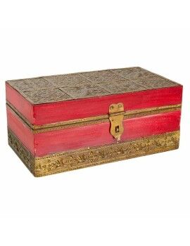 Caja-Joyero Alexandra House Living Rojo Latón Madera de mango Madera MDF 11 x 9 x 20 cm