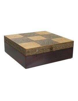 Caja-Joyero Alexandra House Living Marrón oscuro Latón Madera de mango Madera MDF 20 x 7 x 20 cm