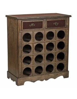 Botellero Alexandra House Living Marrón Madera Metal 31 x 69 x 63 cm Mueble 2 cajones 16 botellas