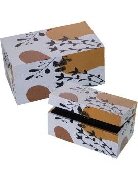 Juego de Cajas Decorativas Alexandra House Living Multicolor Madera 2 Piezas