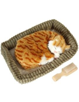 Peluche com Movimento Alexandra House Living Castanho Bege Gato 23 x 10 x 19 cm