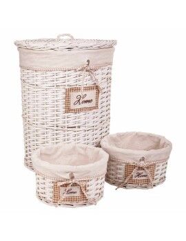 Conjunto de Cestos Alexandra House Living Branco vime Madeira de salgueiro 44 x 58 x 44 cm 29 x...