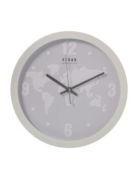 Reloj de Pared Alexandra House Living Blanco Acrílico Plástico Mapamundi 30 x 4 x 30 cm