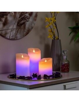 Velas LED Multicolor Efecto Llama con Mando Lendles InnovaGoods 3 Unidades