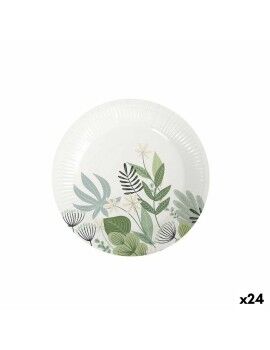 Set de Platos Algon Desechables Cartón Floral 10 Piezas 20 cm (24 Unidades)