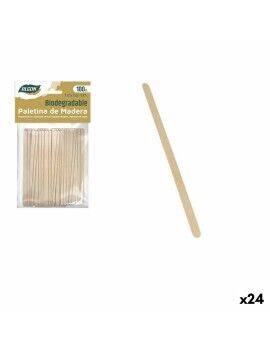 Set de removedores de café Algon Madera 100 Piezas 110 x 1 x 5 mm (24 Unidades)