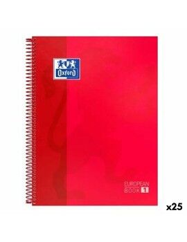 Caderno Oxford EUROPEANBOOK 1 Vermelho A4+ 80 Folhas 5 Peças (25 Unidades)