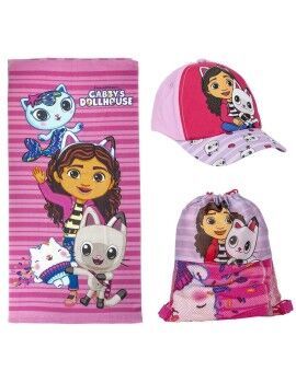 Conjunto de Verão Infantil Gabby's Dollhouse Cor de Rosa 3 Peças